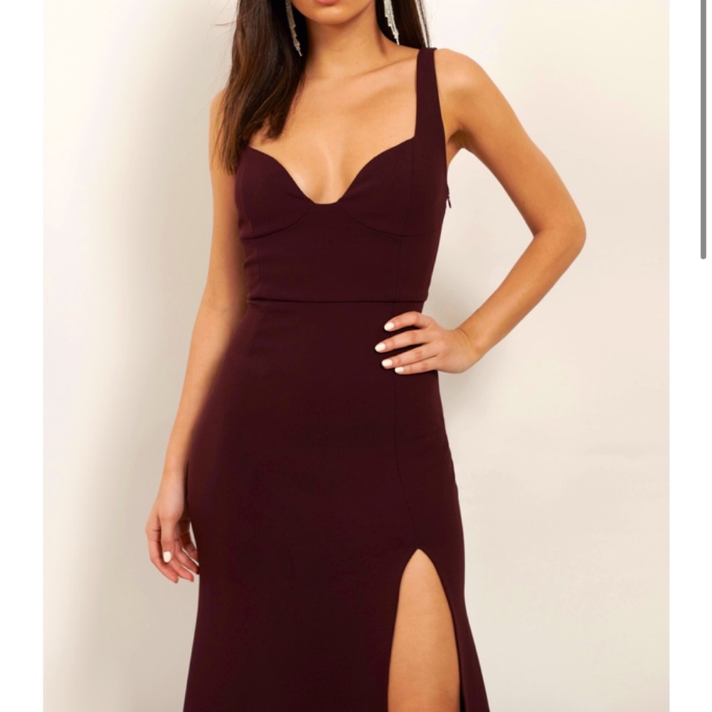 Tobi EVER MINE BLACK HIGH SLIT MAXI DRESS